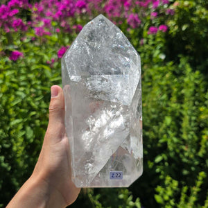 Bergkristall, Quarz, Obelisk geschliffen - 18x9x6 cm - Nr 222
