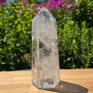 Bergkristall, Quarz, Obelisk geschliffen - 19x7x6 cm - Nr 223