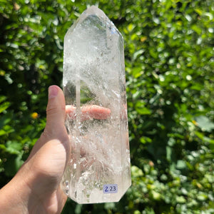 Bergkristall, Quarz, Obelisk geschliffen - 19x7x6 cm - Nr 223
