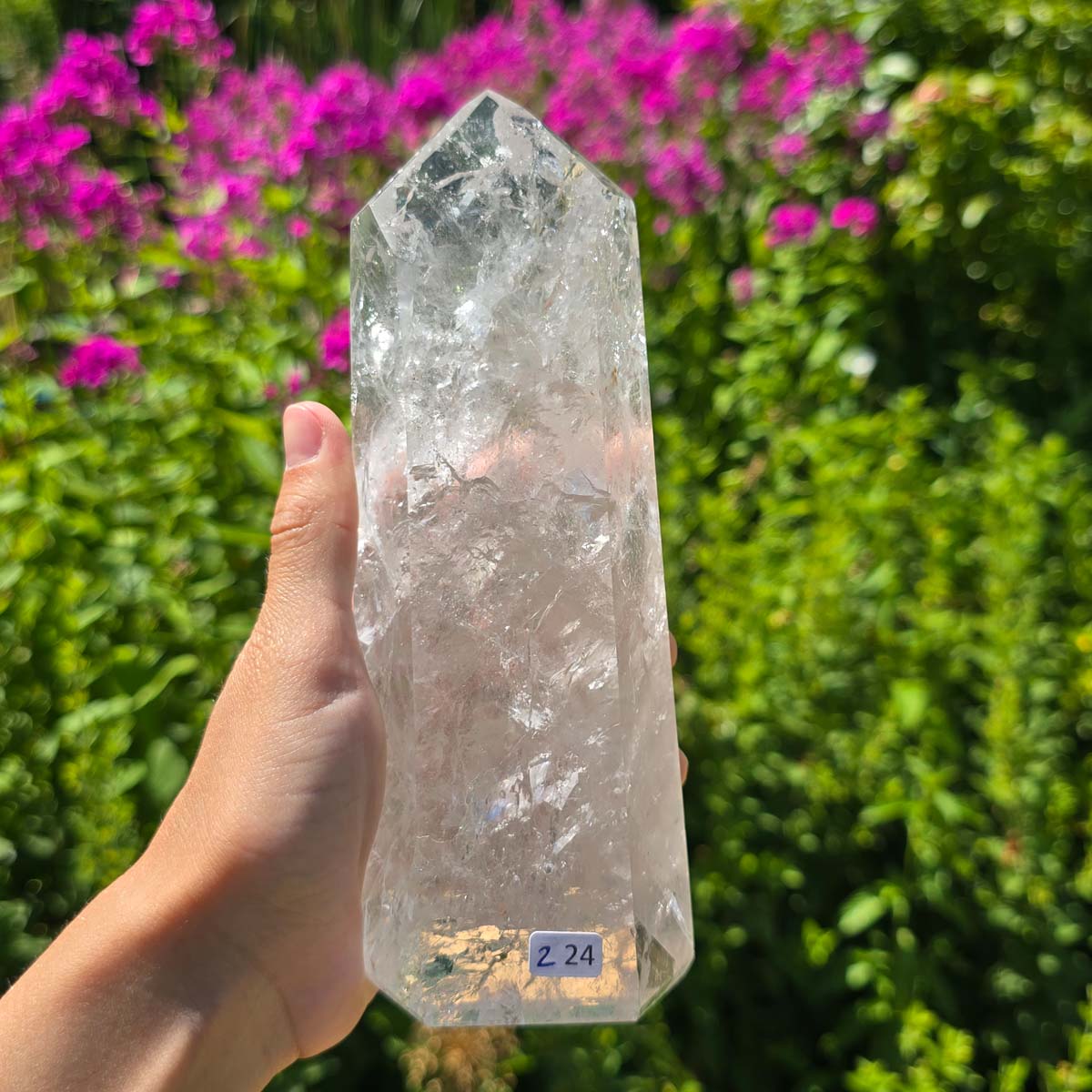 Bergkristall, Quarz, Obelisk geschliffen - 18x6x5 cm - Nr 224