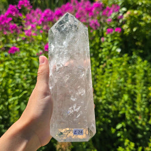 Bergkristall, Quarz, Obelisk geschliffen - 18x6x5 cm - Nr 224