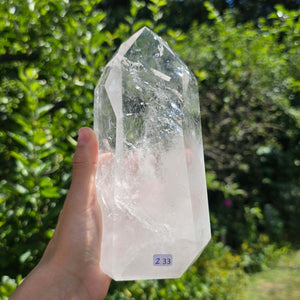 Bergkristall, Quarz, Obelisk geschliffen - 19x9x7 cm - Nr 233