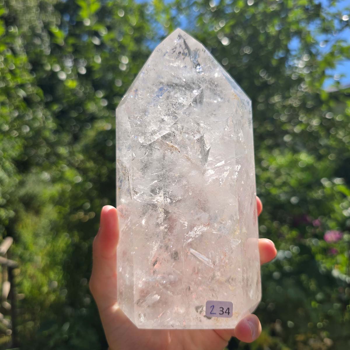 Bergkristall, Quarz, Obelisk geschliffen - 16x8x5 cm - Nr 234