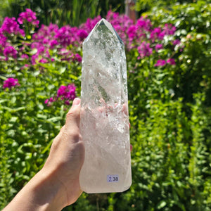 Bergkristall, Quarz, Obelisk geschliffen - 20x7x4 cm - Nr 238