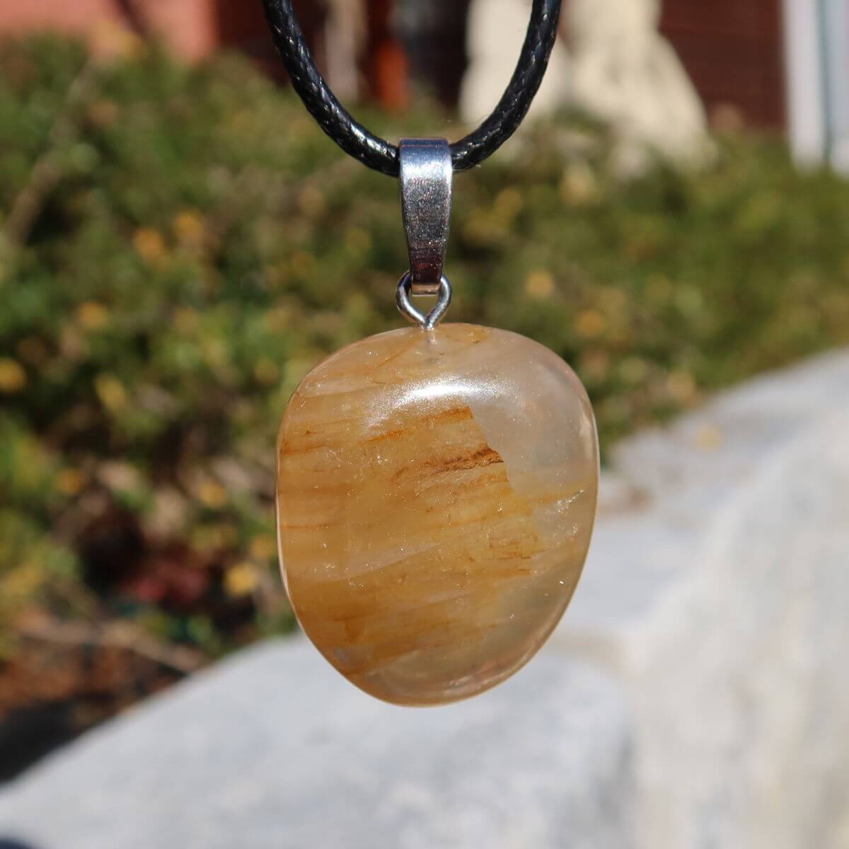 Limonit Quarz Anhänger - Golden Healer - Lebensfreude - Nr. 23