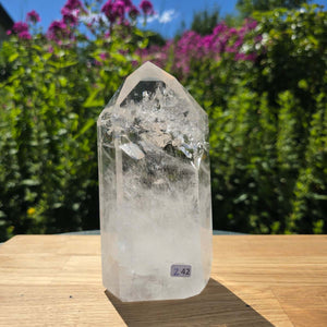 Bergkristall, Quarz, Obelisk geschliffen - 16x8x5 cm - Nr 242