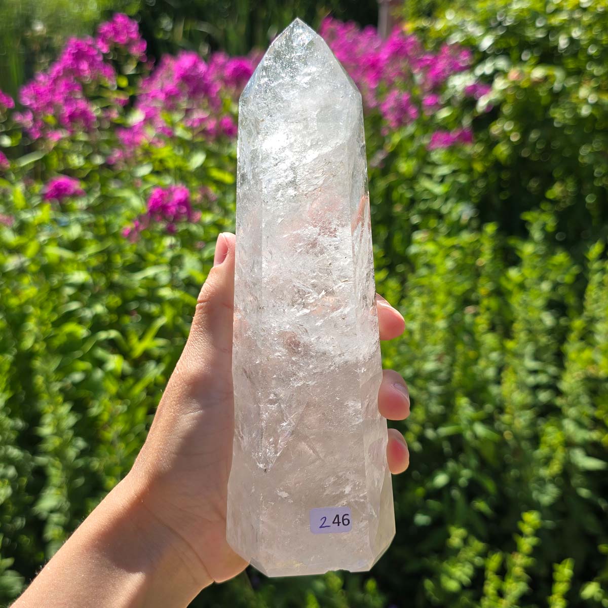 Bergkristall, Quarz, Obelisk geschliffen - 19x6x5 cm - Nr 246