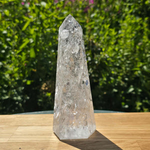 Bergkristall, Quarz, Obelisk geschliffen - 16x6x5 cm - Nr 255