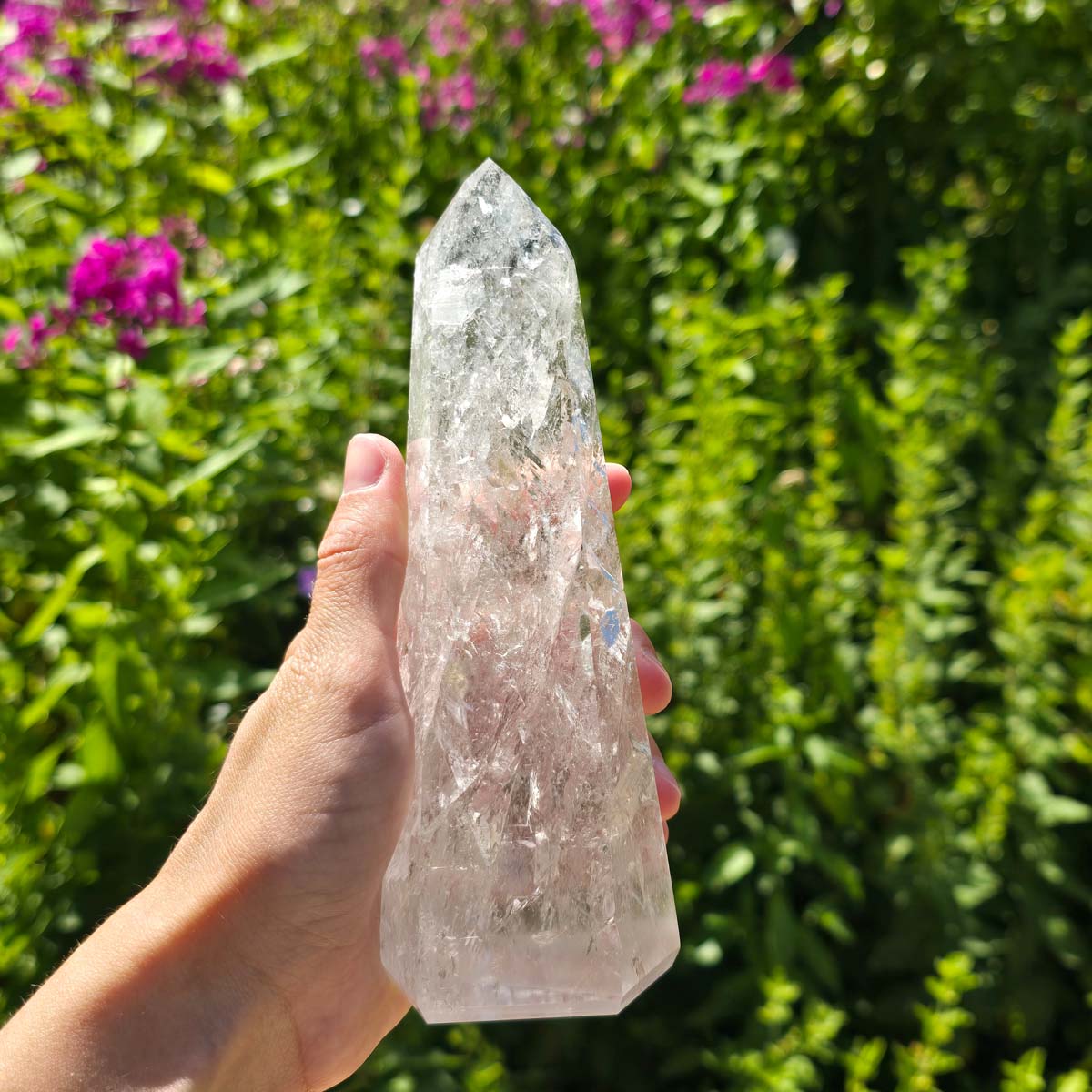 Bergkristall, Quarz, Obelisk geschliffen - 16x6x5 cm - Nr 255