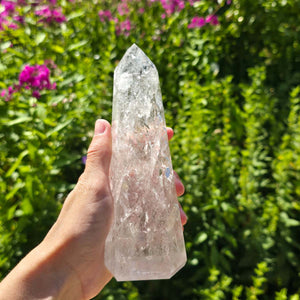 Bergkristall, Quarz, Obelisk geschliffen - 16x6x5 cm - Nr 255