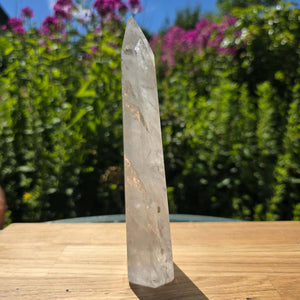 Bergkristall, Quarz, Obelisk geschliffen - 18x5x3 cm - Nr 257