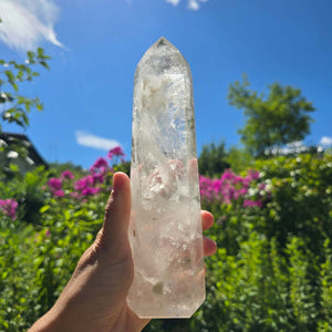 Bergkristall, Quarz, Obelisk geschliffen - 18x5x3 cm - Nr 257