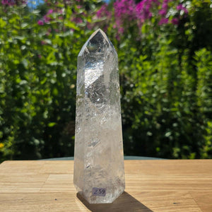 Bergkristall, Quarz, Obelisk geschliffen - 18x6x5 cm - Nr 259