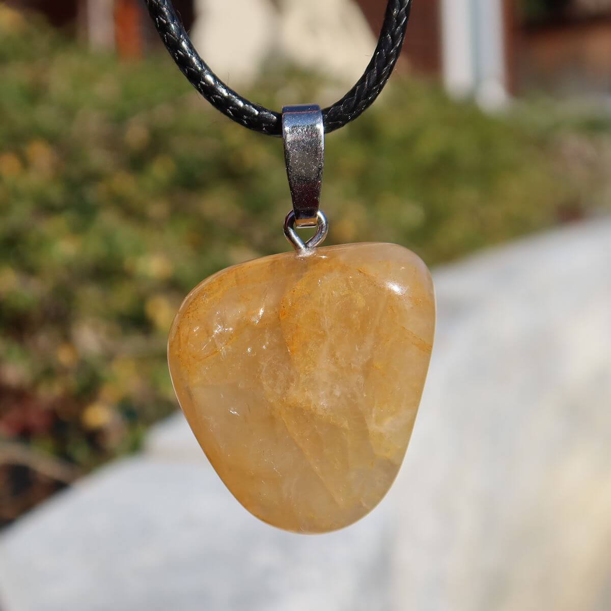 Limonit Quarz Anhänger - Golden Healer - Lebensfreude - Nr. 25, einzigartiger Stein mit goldbraunen Einschlüsse.