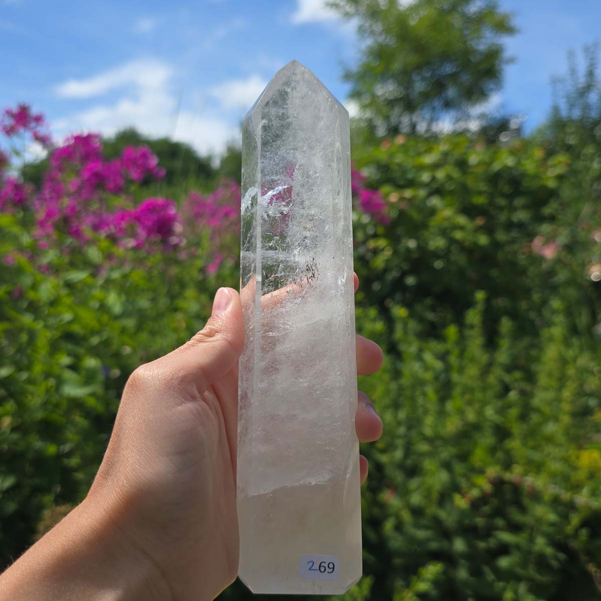 Bergkristall, Quarz, Obelisk geschliffen - 19x5x3 cm - Nr 269