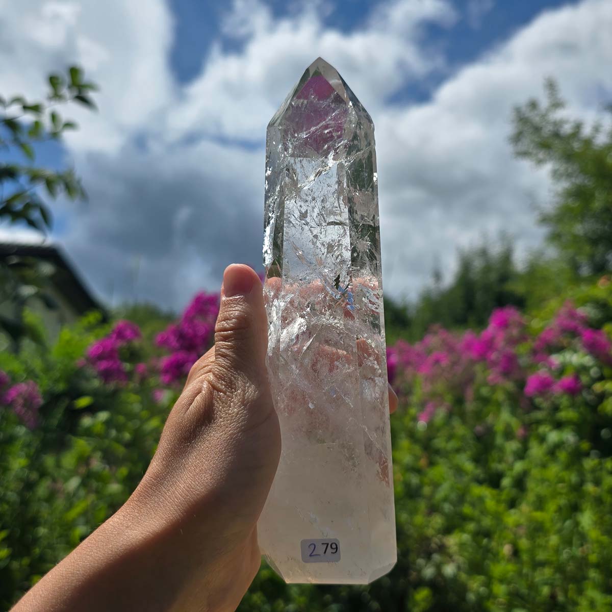 Bergkristall, Quarz, Obelisk geschliffen - 18x5x3 cm - Nr 279