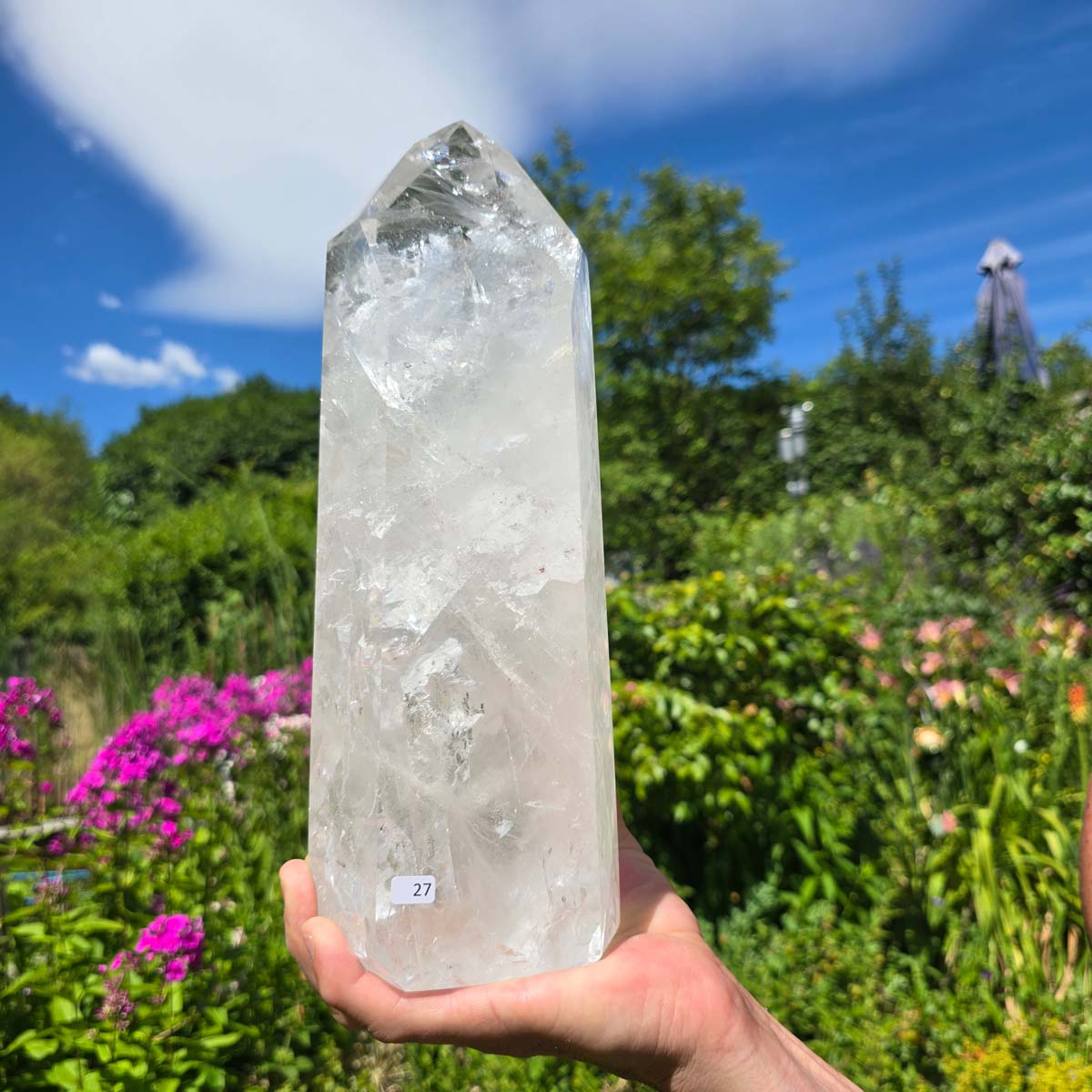 Bergkristall, Quarz, Obelisk geschliffen - 30x11x8 cm - Nr 27