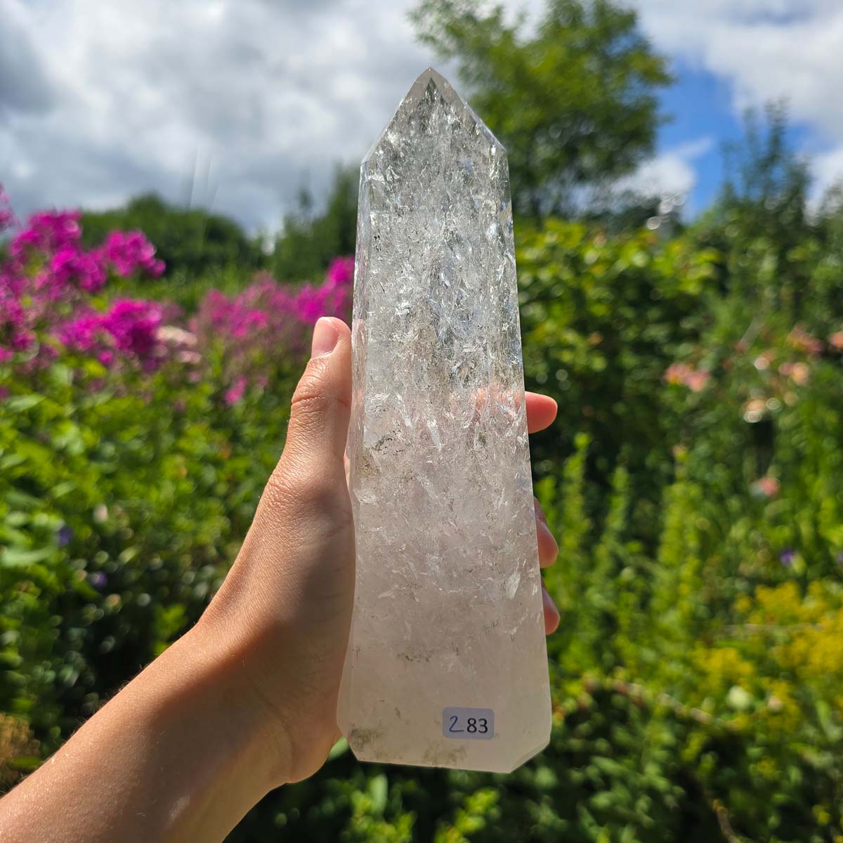 Bergkristall, Quarz, Obelisk geschliffen - 18x6x4 cm - Nr 283