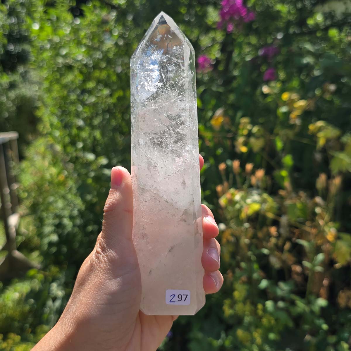 Bergkristall, Quarz, Obelisk geschliffen - 17x4x3 cm - Nr 297