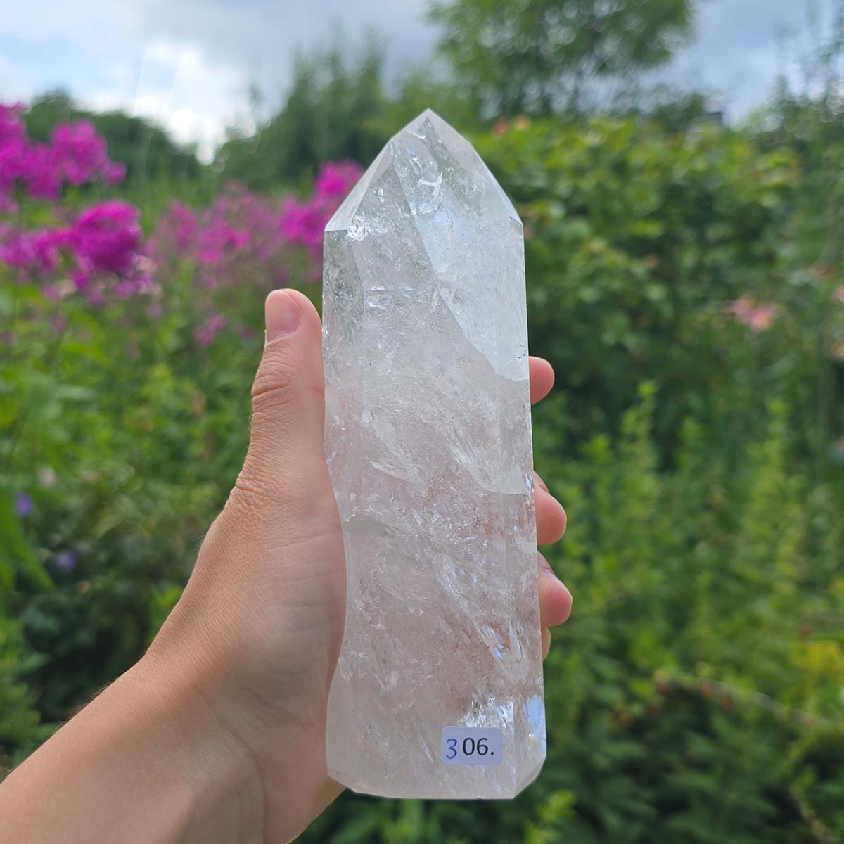 Bergkristall, Quarz, Obelisk geschliffen - 16x5x4 cm - Nr 306