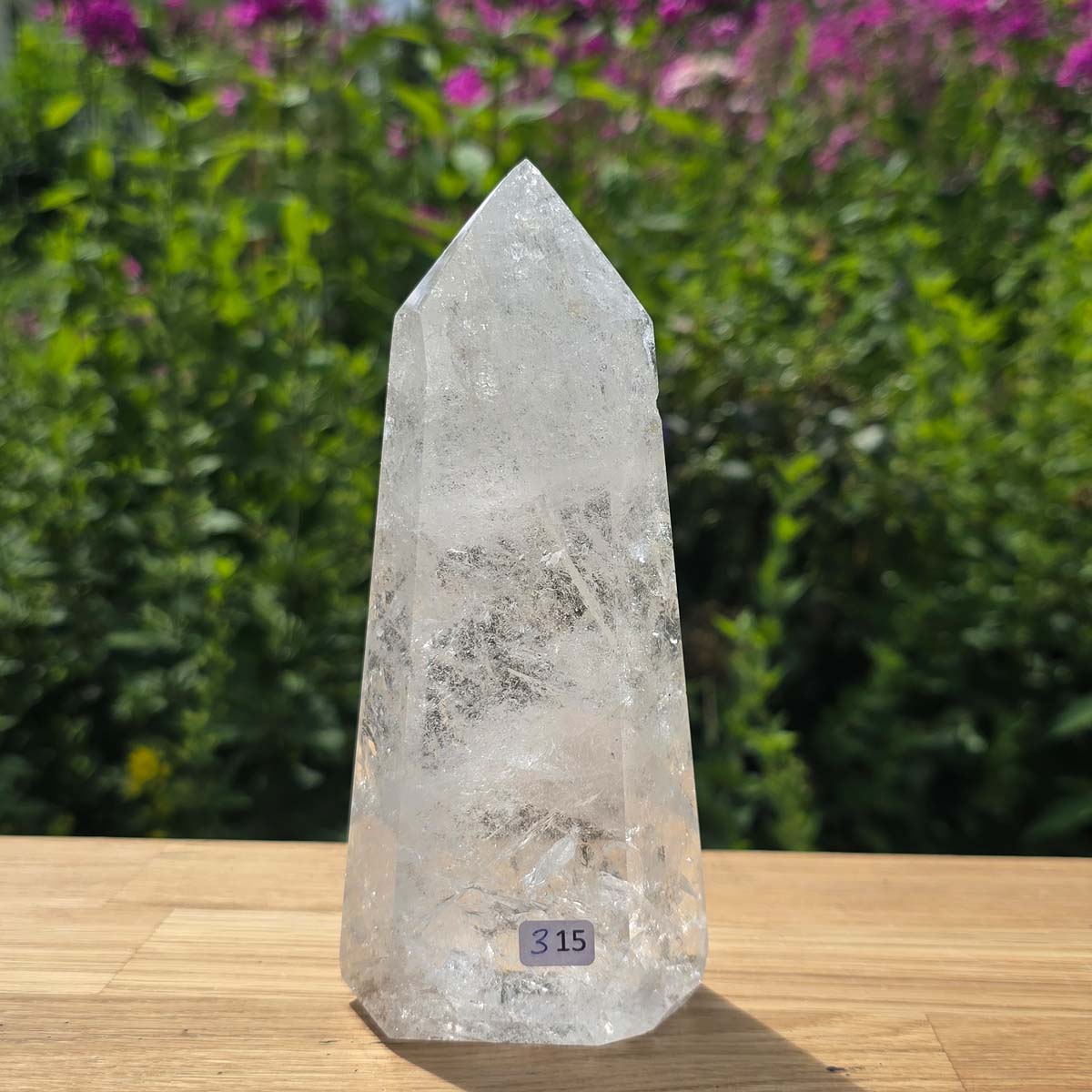 Bergkristall, Quarz, Obelisk geschliffen - 16x7x5 cm - Nr 315