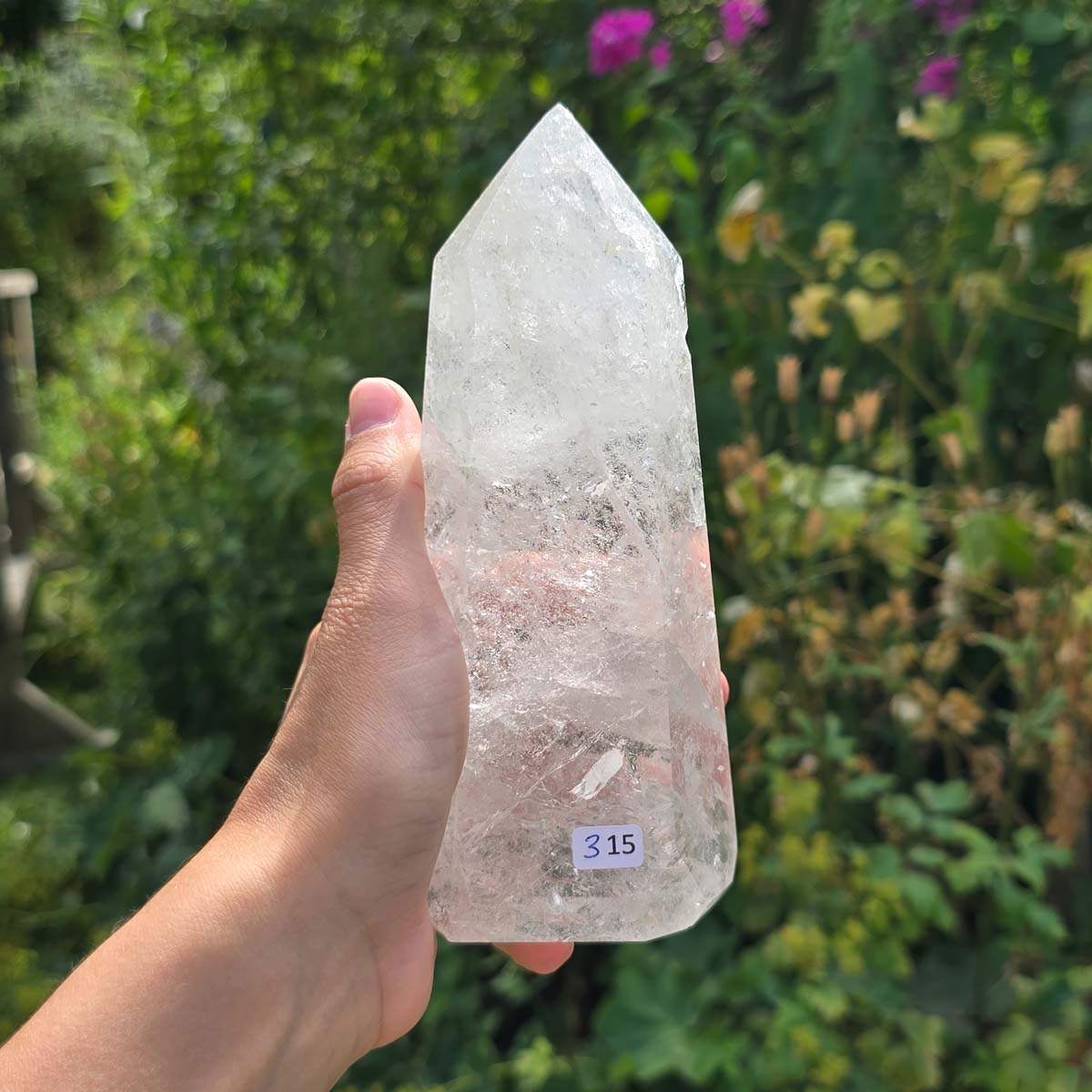 Bergkristall, Quarz, Obelisk geschliffen - 16x7x5 cm - Nr 315