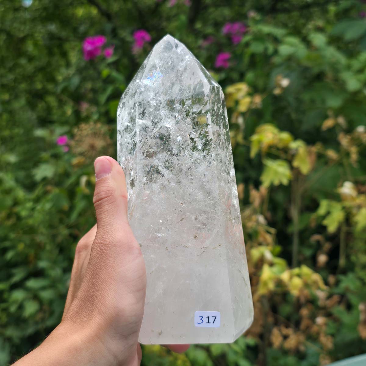 Bergkristall, Quarz, Obelisk geschliffen - 17x8x5 cm - Nr 317