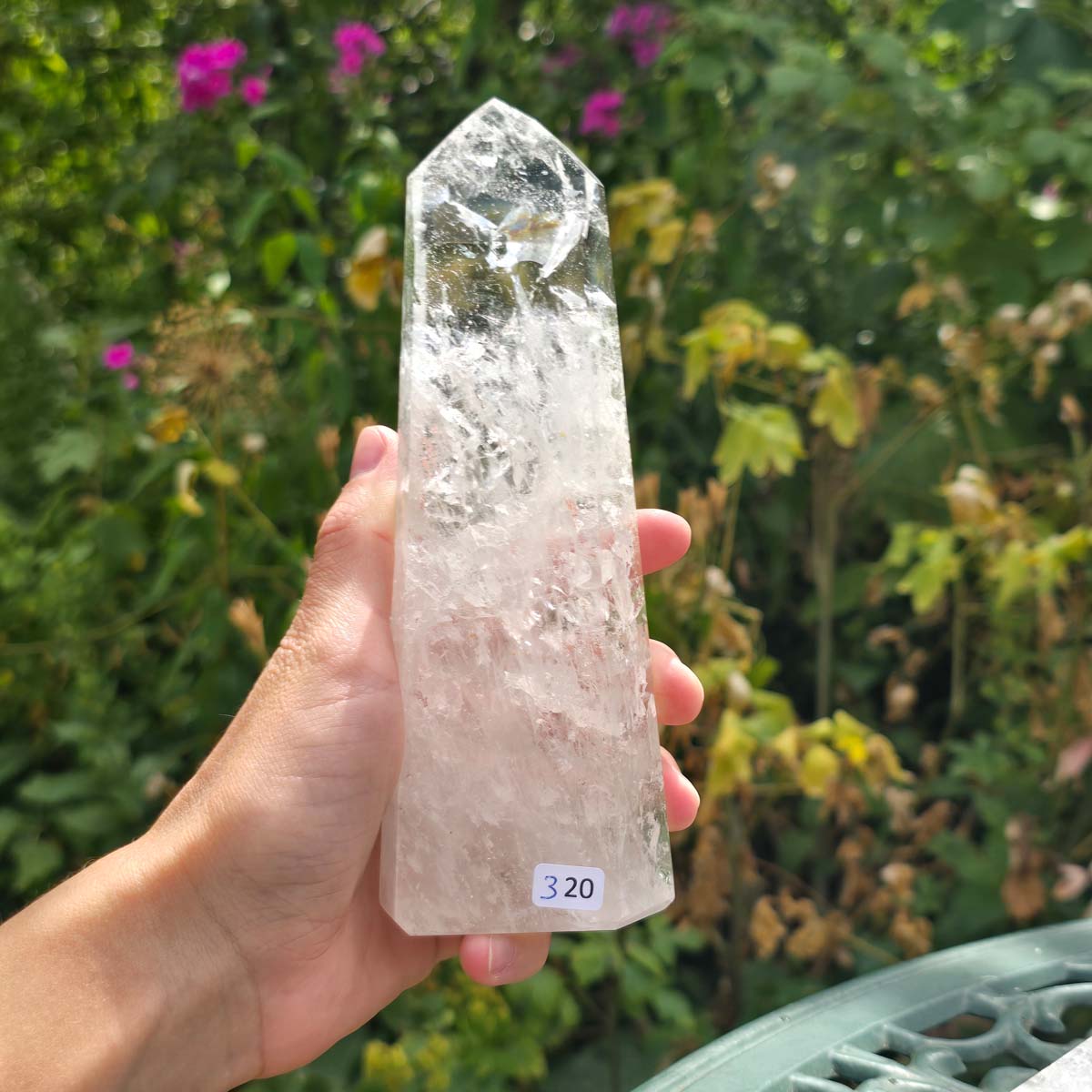 Bergkristall, Quarz, Obelisk geschliffen - 16x6x3 cm - Nr 320