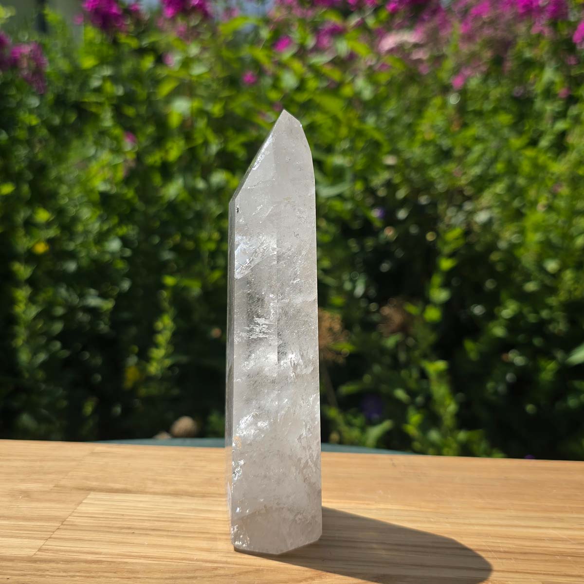 Bergkristall, Quarz, Obelisk geschliffen - 14x5x3 cm - Nr 321