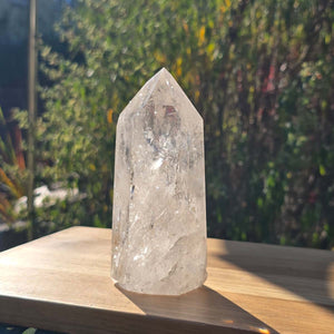 Bergkristall, Quarz, Obelisk geschliffen - 14x6x5 cm - Nr 329