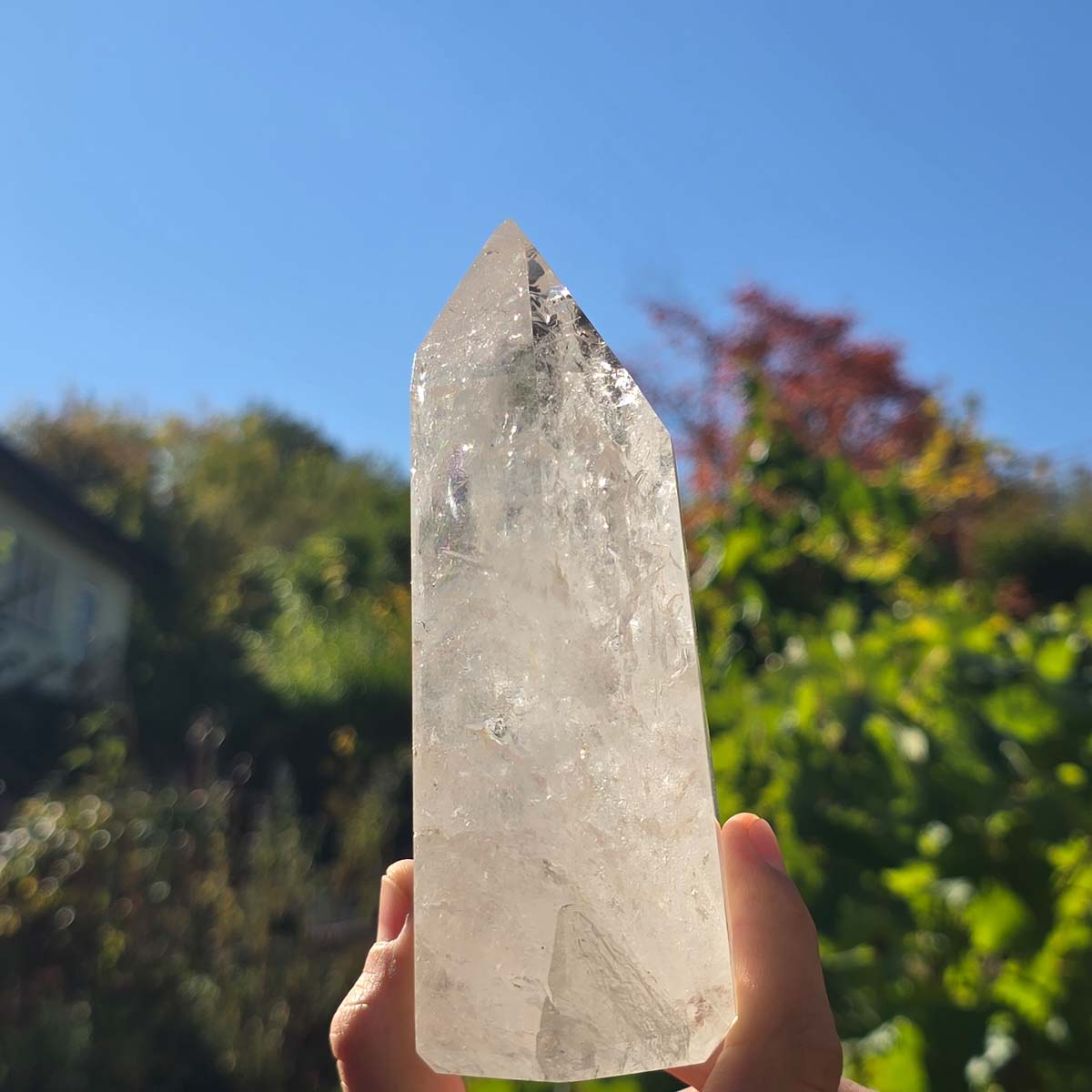Bergkristall, Quarz, Obelisk geschliffen - 14x6x5 cm - Nr 329