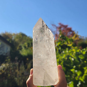 Bergkristall, Quarz, Obelisk geschliffen - 14x6x5 cm - Nr 329
