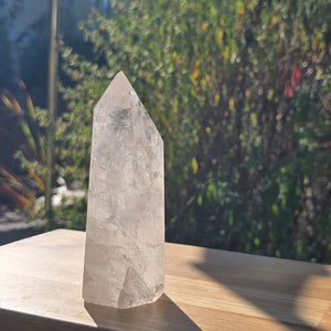 Bergkristall, Quarz, Obelisk geschliffen - 14x6x5 cm - Nr 329