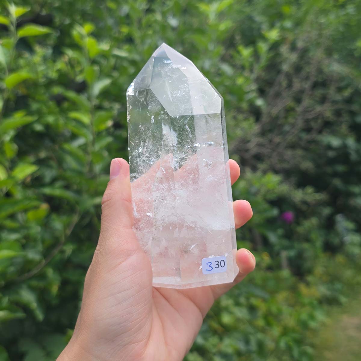 Bergkristall, Quarz, Obelisk geschliffen - 13x5x4 cm - Nr 330