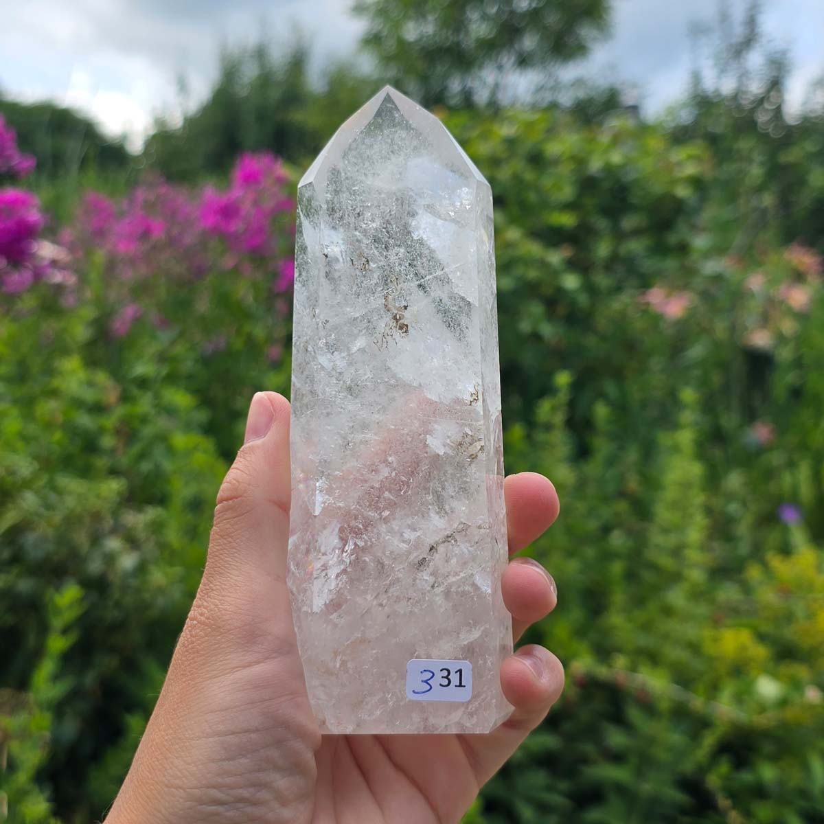 Bergkristall, Quarz, Obelisk geschliffen - 14x5x3 cm - Nr 331