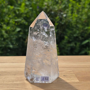 Bergkristall, Quarz, Obelisk geschliffen - 12x6x5 cm - Nr 332