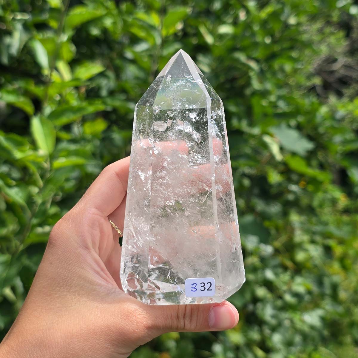 Bergkristall, Quarz, Obelisk geschliffen - 12x6x5 cm - Nr 332