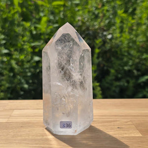 Bergkristall, Quarz, Obelisk geschliffen - 12x6x5 cm - Nr 336