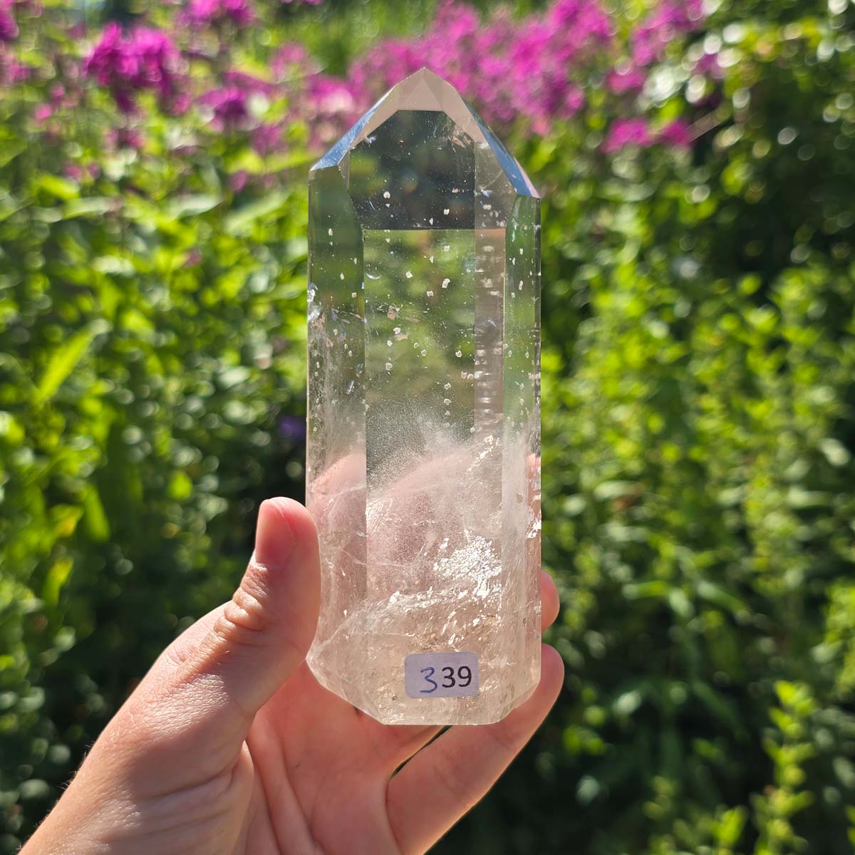 Bergkristall, Quarz, Obelisk geschliffen - 12x5x4 cm - Nr 339