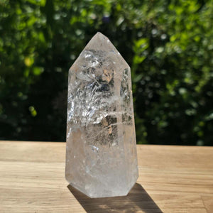 Bergkristall, Quarz, Obelisk geschliffen - 10x5x4 cm - Nr 340