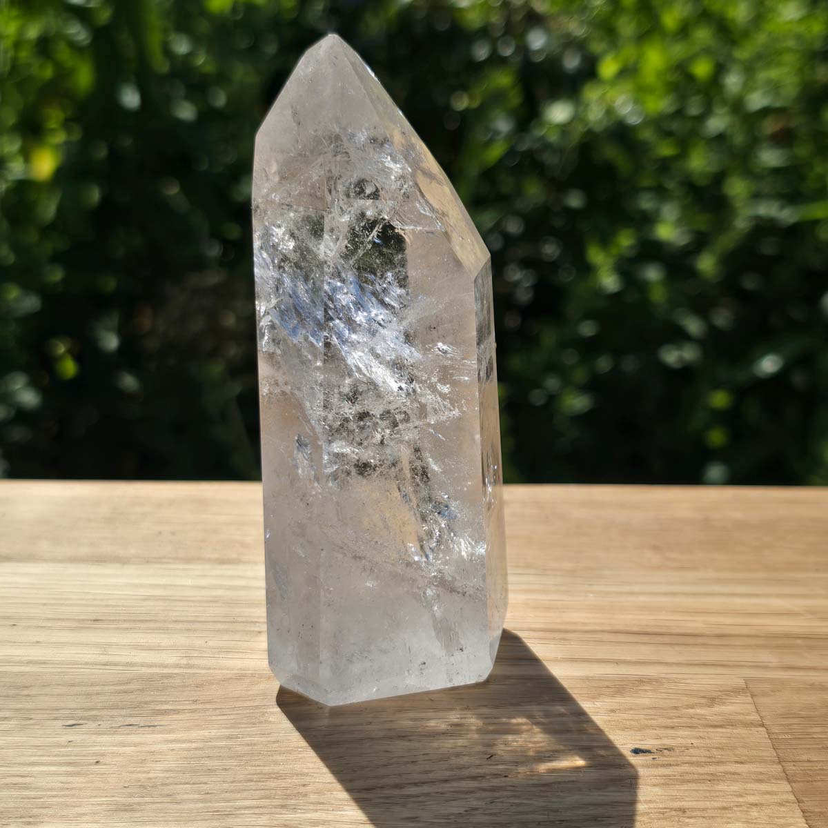 Bergkristall, Quarz, Obelisk geschliffen - 10x5x4 cm - Nr 340