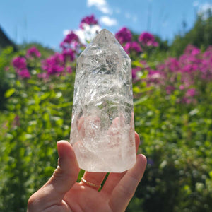 Bergkristall, Quarz, Obelisk geschliffen - 10x5x4 cm - Nr 340
