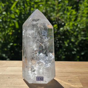 Bergkristall, Quarz, Obelisk geschliffen - 13x7x5 cm - Nr 342