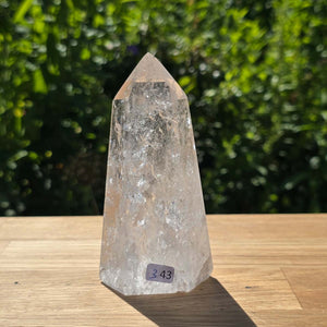 Bergkristall, Quarz, Obelisk geschliffen - 11x6x5 cm - Nr 343