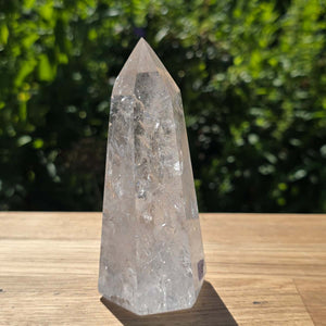 Bergkristall, Quarz, Obelisk geschliffen - 11x6x5 cm - Nr 343