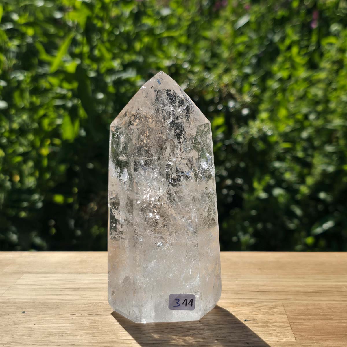 Bergkristall, Quarz, Obelisk geschliffen - 13x6x4 cm - Nr 344