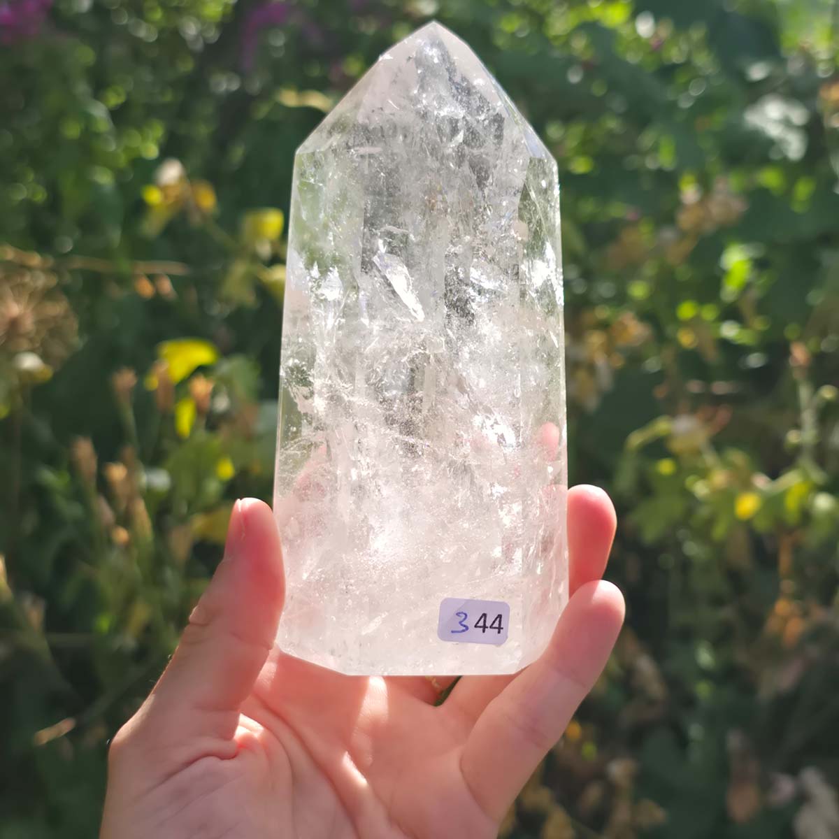 Bergkristall, Quarz, Obelisk geschliffen - 13x6x4 cm - Nr 344