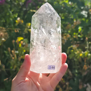 Bergkristall, Quarz, Obelisk geschliffen - 13x6x4 cm - Nr 344