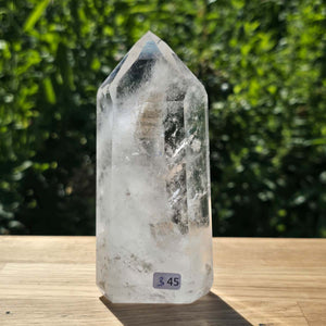 Bergkristall, Quarz, Obelisk geschliffen - 13x6x3 cm - Nr 345