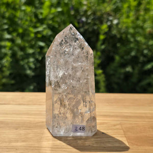 Bergkristall, Quarz, Obelisk geschliffen - 11x5x3 cm - Nr 348